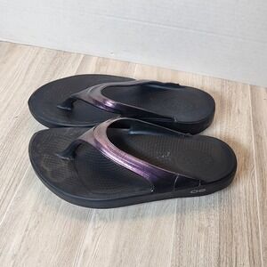 Oofos Oolala Luxe Sandals Womens 6 Blue Ombre Flip Flop Comfort Recovery